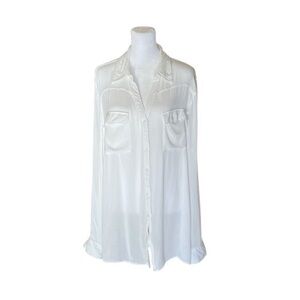 Cato Woman Long Sleeve White Semi Sheer Blouse Size 18/20W